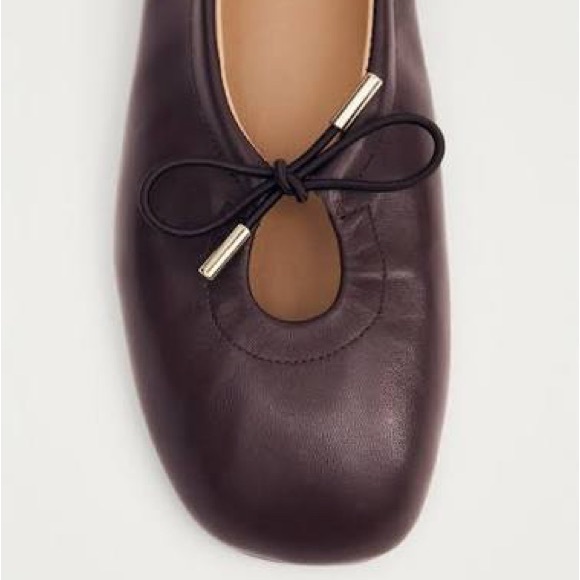 Alohas Brown Leather Ballet Flats - Picture 2 of 8